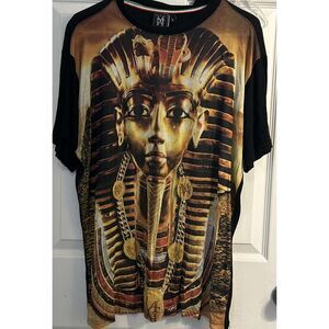 VTG Michael‎ Cherry T-shirt Art Print Egyption Pharoah Black Size L